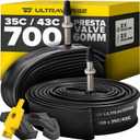 Ultraverse Bike Inner Tube for 700x23-25c, 700x28-32c, 700x35-43c 28 inch Bicycle Wheel Sizes with 48mm Presta Valve - Butyl Rubber Tubes for Road and Gravel Bikes - 2 Tubes, 2 tire levers Included