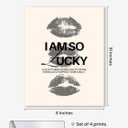 Trendy Leopard Print Lucky Girl 8 Ball Lips Cheetah Ace of Hearts Playing Card Wall Art Prints Set of 4, Funky Y2K Aesthetic Leopard Poster Wall Decor for Girls Room Dorm Apartment, 8x10 Unframed