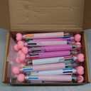 24 Sets Valentine Appreciation Pens Gifts Heart 6 in 1 Multicolor Ballpoint Pen Bulk with Inspirational Thank You Card Valentine Employee Appreciation Gifts for Staff Coworker Teacher Nurse