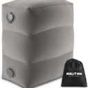 Maliton Inflatable Travel Foot Rest Pillow, Toddler Airplane Bed, Car Seat Foot Rest for Kids, Adjustable Height Leg Rest Pillow for Airplane, Home, Office (Grey, 1 Pack)