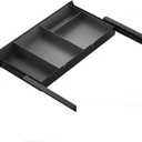 Under Desk Drawer with Removable Tray, 22.4" Wide 2-in-1 Organizer – 60° Ergonomic Tilt, 4-Compartment Insert for Pens, Phones & Cables, Ball Bearing Slides, for Home Office & Student Desk