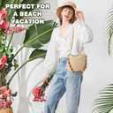 Straw Handbags Purses Crossbody Pocketbook Bag Casual Woven Beach Bags Summer Hobo Hippie Chic Tote Bags with Chain