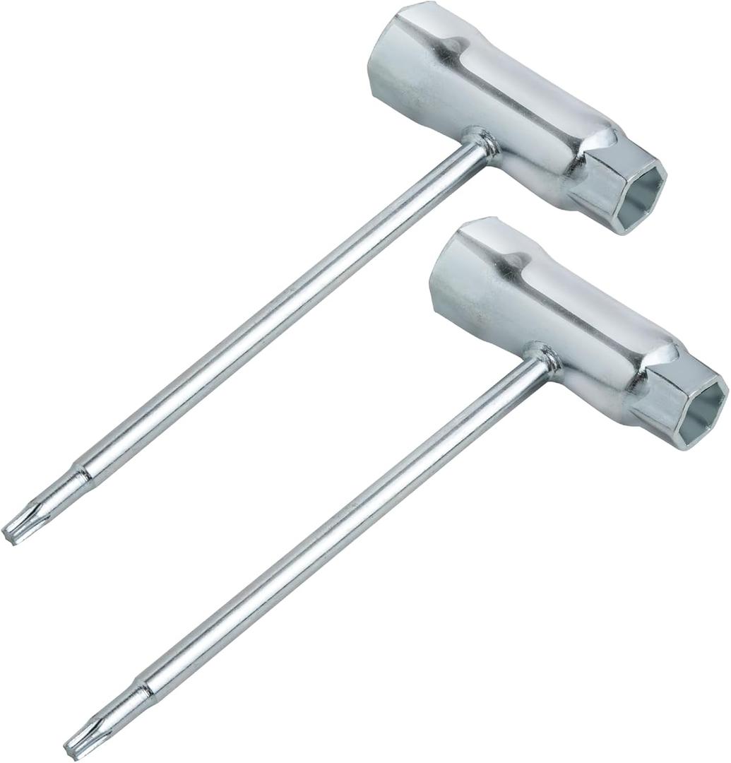 2pack Combination Screwdriver and Wrench, 13mm x 19mm T-Wrench and T27 Screwdriver, Socket Wrench for Spark Plug, Chainsaw Adjustment Tool