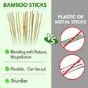 60Pcs Bamboo Stakes for Plant 4 Feet, Garden Bamboo Plant Stakes for Plants Support, Bamboo Sticks for Climbing Plants, Tomatoes, Sunflowers, Beans, Potted Plants, Trees