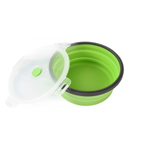 Collapsible Dog Bowl Silicone Travel Dog Bowl Portable Dog Food Bowl with Lid Pet Feeder Collapsible Water Cup Cat Bowl Dish for Camping Traveling Walking, 17 oz 500ml
