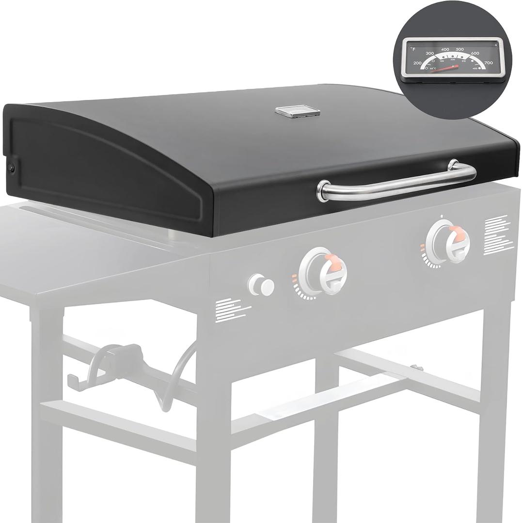 Griddle Lid for Blackstone 28in Griddle 5857 Griddle Hood for Omnivore 1883 2147 2287 Powder Coated Steel with Stainless Steel Handle Flat Top Grill Cover for Blackstone 28in Griddle