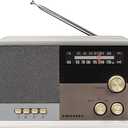 Crosley Tribute Vintage AM/FM Bluetooth Radio, White Sand, CR3036D-WS