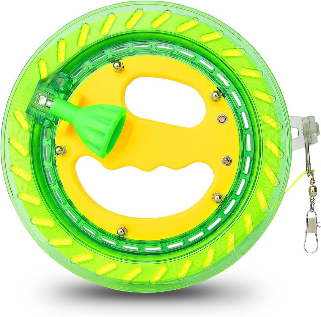 Kites Reels for Adults, Professional Kite String Reel Winder for Adults, 1000FT Line Spool, Kite String Spool with Lock, for Outdoor Kites(Green, 7 inches)