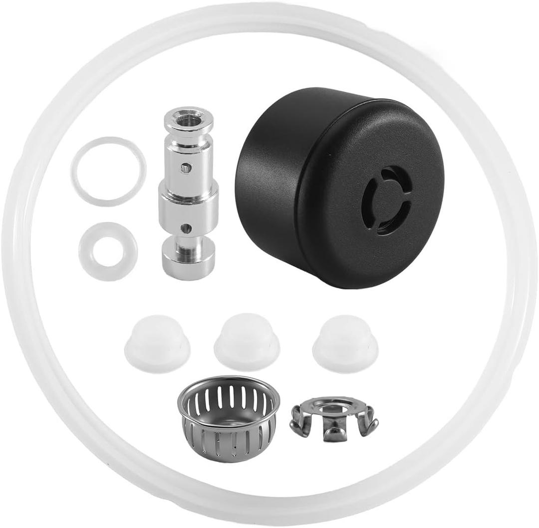 10PCS Pressure Cooker Replacement Kit Fit for Instant Pot Pro/Pro Plus Duo Evo Plus 6QT, Includes Steam Release Handle, Sealing Ring, Float Valve & Anti-Block Shield