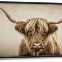 Highland Cow Large Framed Wall Art for Living Room Western Cattle Canvas Prints Longhorn Animal Pictures Painting Artwork Home Decor for Bathroom Bedroom 60"x30"