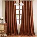 YOFUN 84 inches 2 Panels, Burnt Orange Blackout Luxury Velvet Curtains Thermal Insulated Heat Block Soundproof Window Panels Soft Drapes for Bedroom Living Room, Rod Pocket & Back Tab, W52 x L84