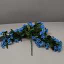 EROCK Artificial Flowers for Outdoors, 4PCS Fake Silk Hanging Flowers for Decoration UV & Fading Resistant, Realistic Faux Plants & Flowers for Porch Patio Balcony Window Box Home Decor (Blue)