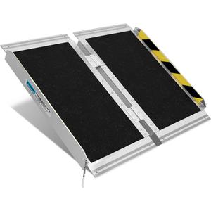 Protable wheelchair ramp 2FT,Non-Slip Folding Aluminum Handicap Ramps,Threshold Ramps for home,Holds up to 600lbs,Wheelchair ramp for step,Mobility Scooter,Doorways (2FT Useing Height 2-6inch)