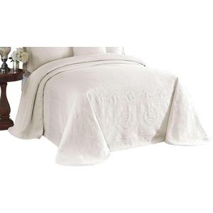 King Charles Modern Farmhouse Floral Matelasse Bedspread, 100% Cotton Breathable Bedding, King/CalKing, Ivory