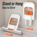 Mini Foldable Desktop Mop, Self-Squeeze Sponge Mop with One-Hand Handle for Wet and Dry Cleaning - Kitchen, Bathroom, Glass, Car, Small Spaces (Replaceable Head)