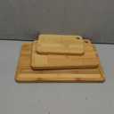 Bamboo Cutting Board Set of 3 for Kitchen, Chopping Boards with Juice Groove & Built-in Handles, Perfect for Meat, Vegetables, Fruits, Kitchen Gift for Home Cooks & Chef, Light Yellow