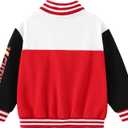 Disney Marvel Spider Man Bomber Jacket Toy Story Cars Mcqueen Varsity Cardigan Lightweight Coat Snap Button Sweatshirts 2-13Y (Red)