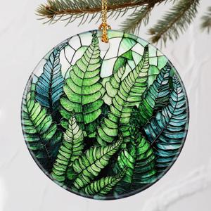 2 x Lush Fern Christmas Ornaments: Christmas Decorations for Tree & Holiday Decor  Holiday Presents, Gift Ideas for Friends, Coworker, Family, Plant Lover, Nature Lover, and Gardener