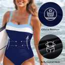 Aleumdr One Piece Swimsuit Women Athletic Bathing Suits Color Block Womens Swimsuits Swimwear (XXL)