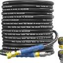 Heliwoo Pressure Washer Hose 75 FT 3/8 Inch 4500psi for Cold and Hot Water Max 248°F With 3/8 Inch Quick Connect Kink Resistant High Tensile Wire Braided