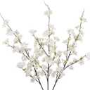 CISDUEO 3 Pcs Artificial Cherry Blossom Flower Pink Silk Peach Flowers Bulk Plum Blossom Flowers with Leaves Cherry Blossom Branches Vase Arrangements for Spring Wedding Indoor Outdoor DIY Party Decor