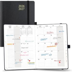 POPRUN Monthly Planner 2026-2027, 6.25" x 8.5", Academic Calendar Book