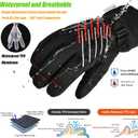MOREOK Winter Gloves for Men/Women -10F 3M Thinsulate Warm Touch Screen Snow Ski Bicycle Bike Gloves for Driving/Cycling/Running/Hiking