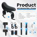 Kids Bike Seat Child Bike Seat Bicycle Seats for Children 2-5 Years Front Mount Kid Bicycle Seat Kids Bicycle Seats with Foot Pedals Front Mount with Handlebar Attachment Detachable