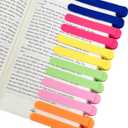 12Pcs Automatic Bookmark, Silicone Smart Book Marks for Reading Women, Men, Kids,Cute Unique Book Markers Bookmark Clip Reading Accessories Gifts for Book Lovers (2blue+2red+2yellow+2green+2pink+2orange)
