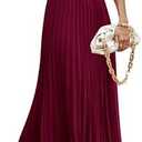 PRETTYGARDEN Women's Summer Maxi Dresses 2026 Trendy Casual Button V Neck Ruffle Cap Sleeve Long Flowy Spring Pleated Dress Medium