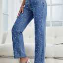 Baggy Jeans for Woman High Waisted Loose Straight Leg Wide Leg Denim Jean Womens Boyfriend Y2K Pants Trendy (Blue, XL)