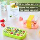 FLINBIUS 2-in-1 Ice Cube Tray, Touch-Free Press Ice Tray with Straw, Ice Cube Bottle, Leak-Proof Lid, for Freezer/Party/Home/Gym