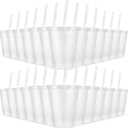 24 Pcs Plastic Tumblers with Lids and Straws, Reusable Cups with Lids Plastic Colorful Cups for Party Birthday, Iced Coffee Cup Travel Mug Cold Drink Tumblers Bulk (16 oz, White)