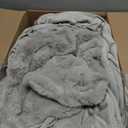 EverGrace Ultra Soft Luxury Fluffy Faux Rabbit Fur Throw Blanket, Thick Warm Bubble Throw for Bed, Cozy Plush Reversible Blankets for Couch, Chair, Sofa, Taupe, 90x90 Inches