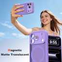 Case for iPhone 17 Pro 6.3'' Compatible with Magnetic Mag-Safe Charging [Camera Control Button] [Camera Protection] Matte Translucent Military Grade Shockproof Phone Case, Light Purple