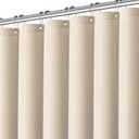 Beige Fabric Shower Curtain - Waffle Textured Heavy Duty Shower Curtains for Bathroom, 256GSM Hotel Spa Luxury Weighted Bath Curtain with 12 Hooks, 72x96, Beige