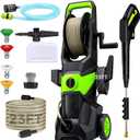 Electric Pressure Washer, 2.5 GPM High Power Washer with 4 Nozzles Set & Foam Cannon, Power Washer for Driveways, Cars, Fences, Decks, Patios, and Outdoor Cleaning