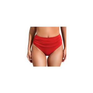COCOPEAR Women's High Waisted Full Coverage Bikini Bottom Ruched Bathing Suit Bottoms for Women Tummy Control Swim Bottoms Red S