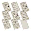 Set of 8 Stackable Jewelry Organizer Trays with 1 Lid for Drawer & Dresser Organizer, Adjustable Velvet Jewelry Box Tray Earring Organizer Necklace Storage Ring Bracelet Display Case (Beige)