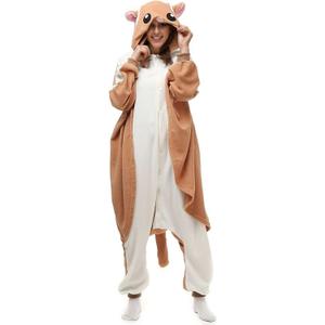 Adult Cosplay Costume Animal Platypus Onesie Unisex Novelty One-Piece Pajamas Sleepwear for Men Women (Medium, Flying Squirrel)