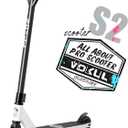 VOKUL Complete Pro Scooter for Kids Boys Girls Teens Up 6 Years - Freestyle Tricks Pro Stunt Scooter - High Performance Gift for Skatepark Street Tricks (Black/White)
