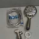 Handheld Shower Head, 6 Spray Setting High Pressure Shower Head with Brass Swivel Ball Bracket and Extra Long Stainless Steel Hose, Oil-Rubbed Silver, 5"