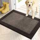 PURRUGS Dirt Trapping Door Mat 20" x 32", Non-Slip Washable Entry Mat, Dog Doormat, Front Door Mat, Super Absorbent Entrance Mat for Muddy Shoes & Paws, Grayish Brown & Coffee
