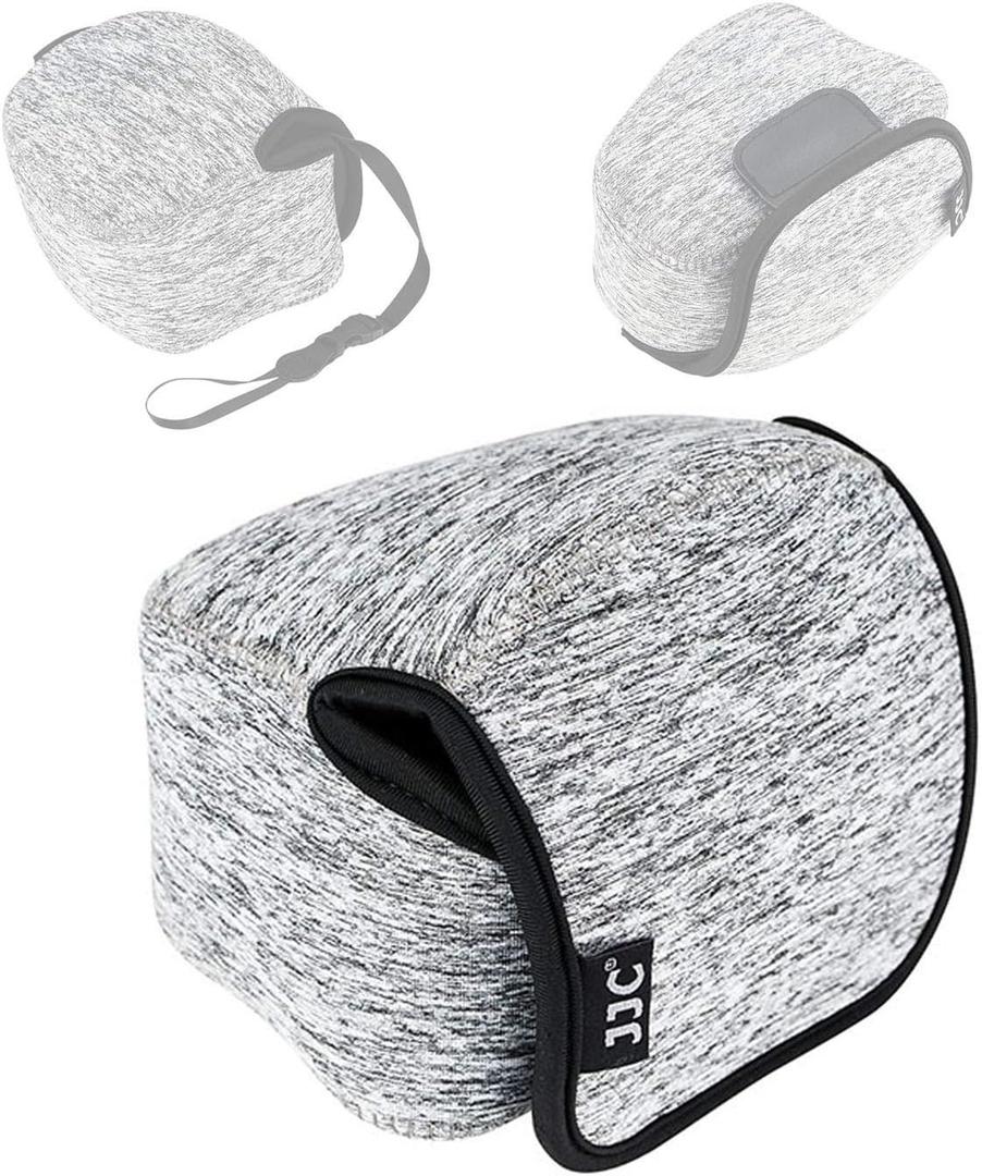 JJC Gray Neoprene Mirrorless Camera Pouch Case Bag, Ultra Lightweight Elastic Comfortable, Z50 Case, Z FC Pouch, Water Resistant, 143x120x110mm, Compatible with Nikon Z50 / Z FC+ 16-50mm Lens