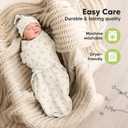 KeaBabies 3-Pack Organic Swaddles for Newborns Girls, Boys with Hats - Soft Cotton Baby Sleep Sacks 0-3 Months, Breathable Baby Hats and Swaddles 0-3 Months, Newborn Essentials Must Haves (Fleur)