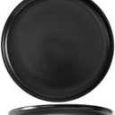 AIYoo Ceramic Dessert Plates Set of 2,Mini 6 inch Porcelain Round Salad Plates,Serving Appetizer Plates,Black Small Plates Dishes Dinner Plates,Food Dinnerware for Kitchen