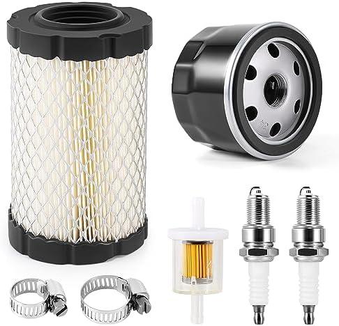 LERMITY 796031 Air Filter Tune Up Kit,Lawn Mower Oil Filter Replacement Compatible with Briggs and Stratton 591334 492932 696854; John Deere D100 D110 D125 D130; Husqvarna YTH22V46 YTH24V48 YTA22V46