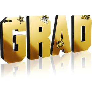 AmazingSpark Grad Fillable Charcuterie Boards Grad Cardboard Letter Board Box 2026 Serving Paper Tray for Graduation Centerpieces Table Party Decorations Supplies(Gold)