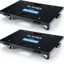 Nellyke Furniture Dolly, 2 Pack Dollies with Wheels,16'' X10'' Small Flat Dolly with 500LBS Large Capacity, Furniture Movers with Wheels Heavy Duty, Connectable and Portable, Black