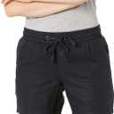 Amazon Essentials Women's 5" Inseam Drawstring Elastic Waist Linen Blend Summer Shorts, Black, 2X
